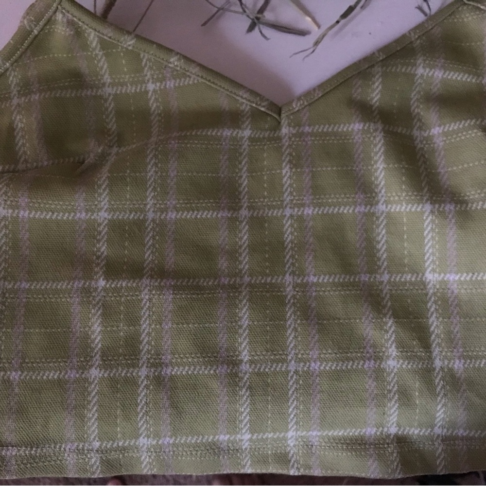 Green plaid top